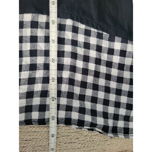 Desigual Womens black Fire works tunic top white black check border size XL boho - Picture 6 of 6